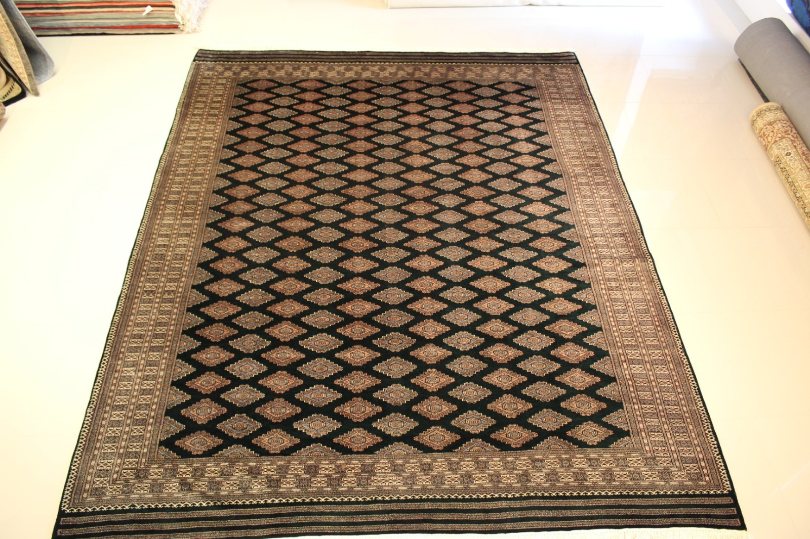 Genuine hand knotted 100% Virgin wool Pile Super Royal Bokara 9.3 X11.6 70%off