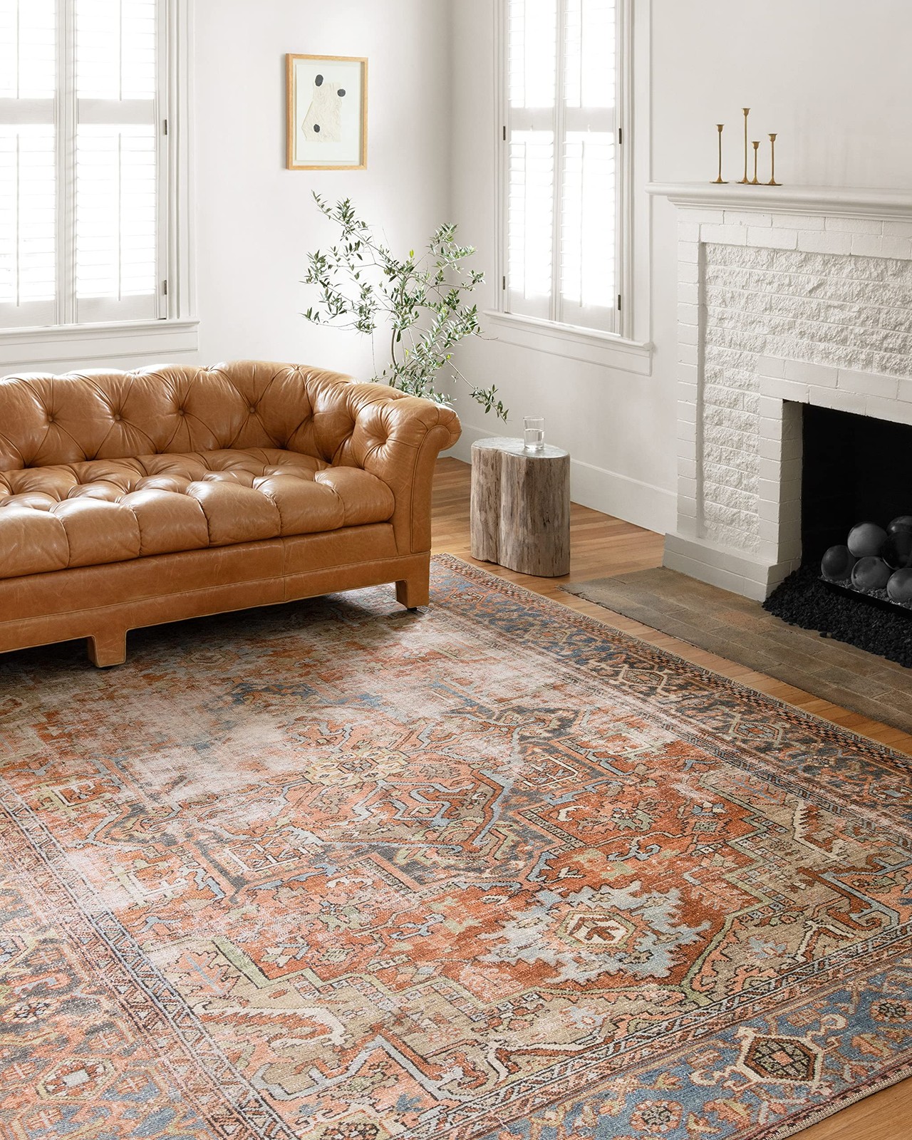 Loren Collection LQ-15 Terracotta/Sky 2′-6″ x 7′-6″ Runner Rug
