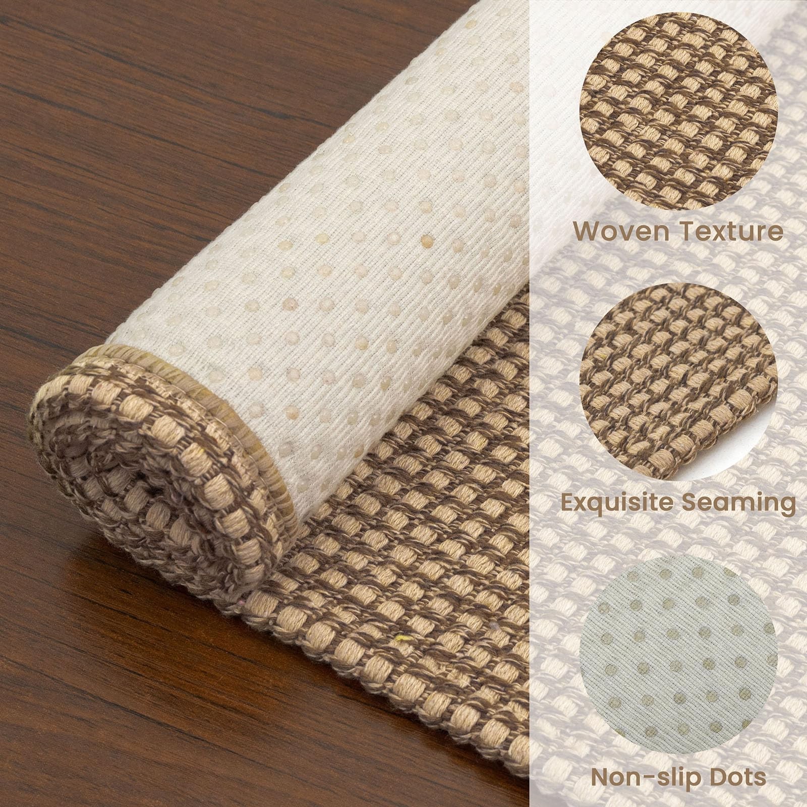 Woven Area Rug 2×3 Ft Washable 0.19 in Thick Non Slip Braided – Indoor Outdoor