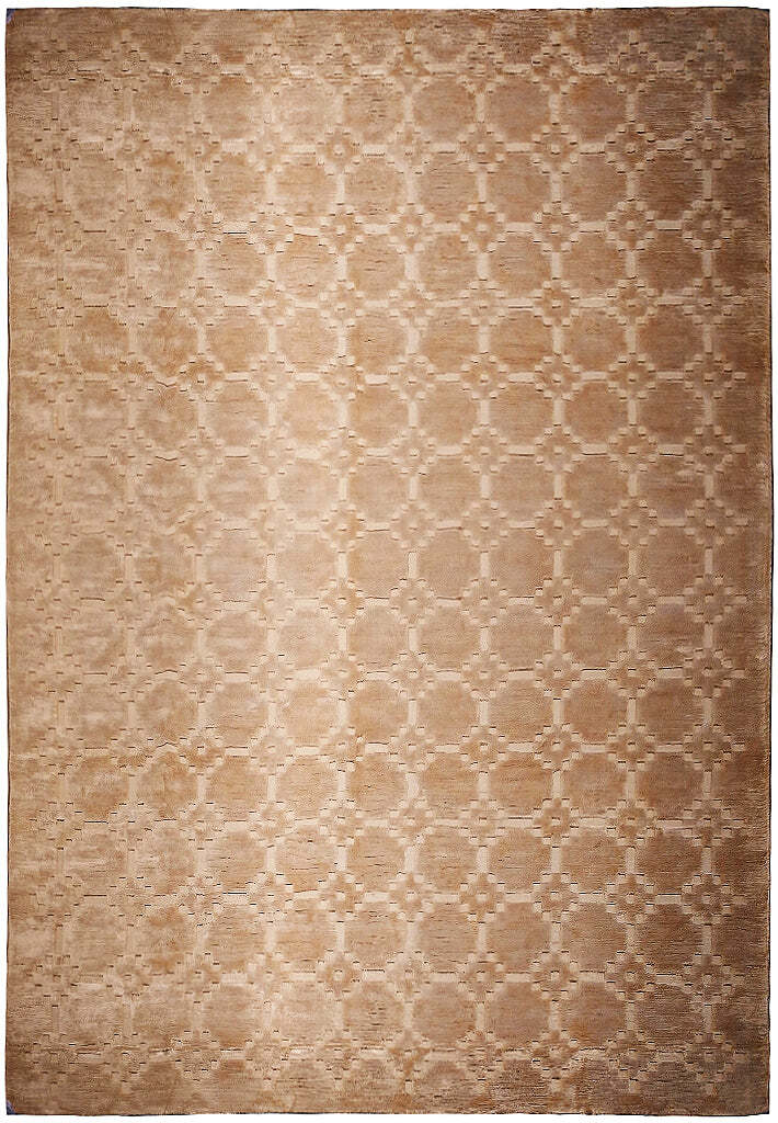 9×13′ Contemporary Rug Bamboo Silk in India Plain Natural #F-5634