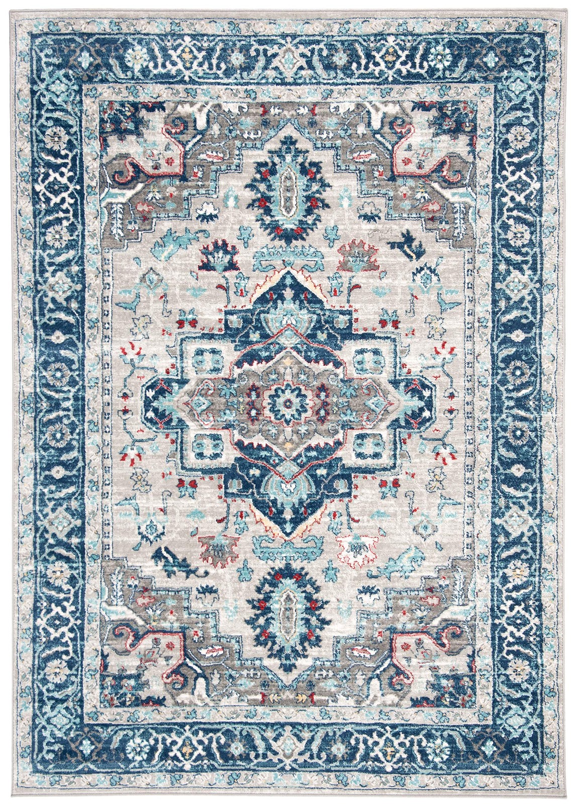 Safavieh Brentwood Collection Accent Rug – 3 X 5 Light Grey Blue Medallion