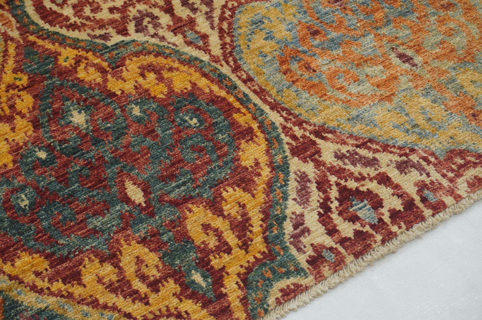 4×6 ft Ikat Afghan Multicolor Hand Knotted Wool Oriental Area Rug