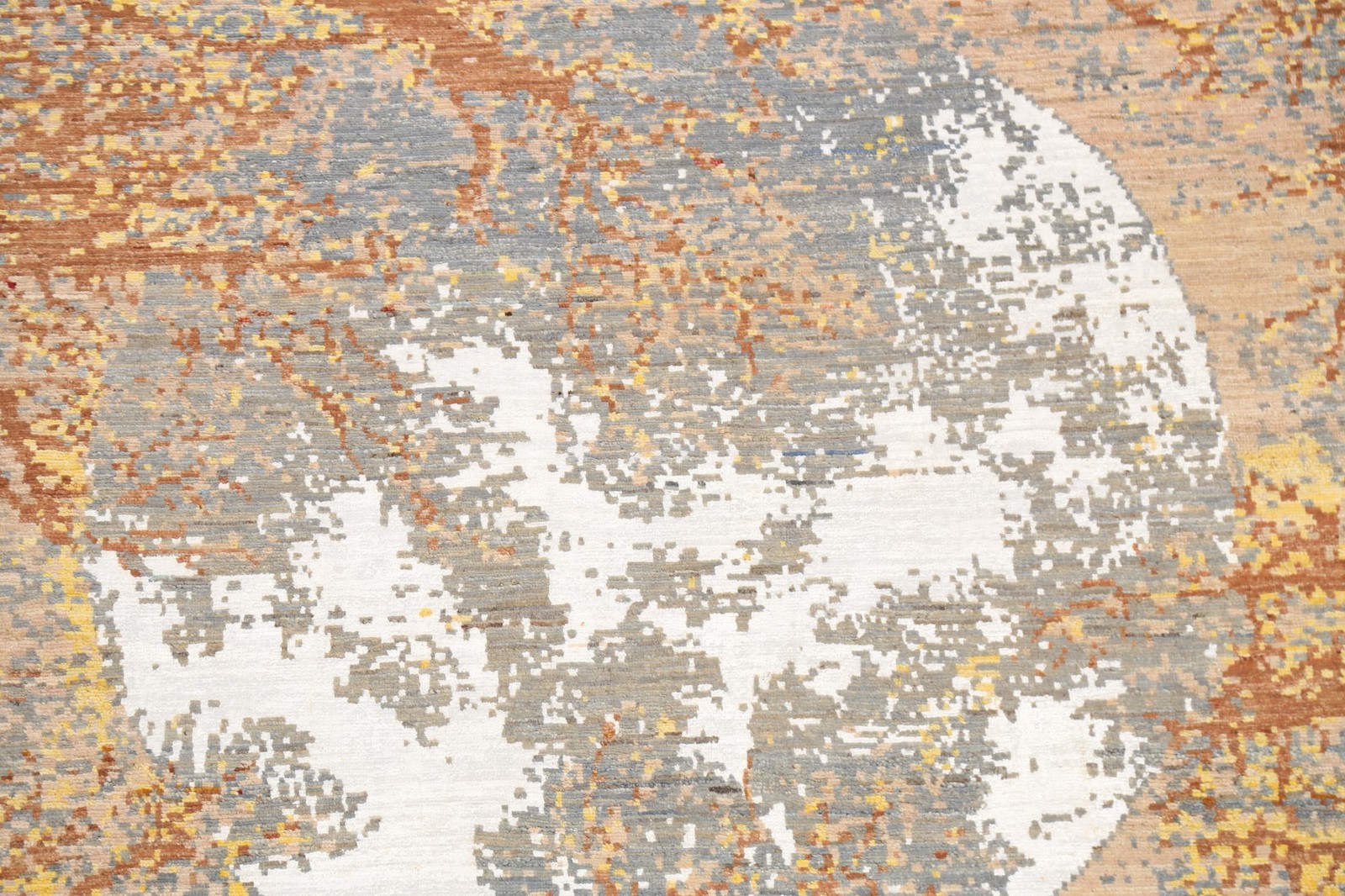 Contemporary Abstract Area Rug 4×7 Vegetable Dye Modern Wool/ Silk Carpet
