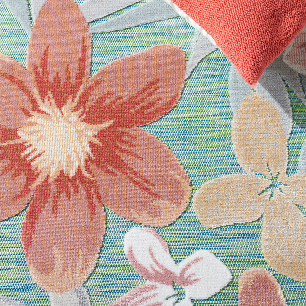 SAFAVIEH Outdoor CBN454Y Cabana Collection Green / Rust Rug