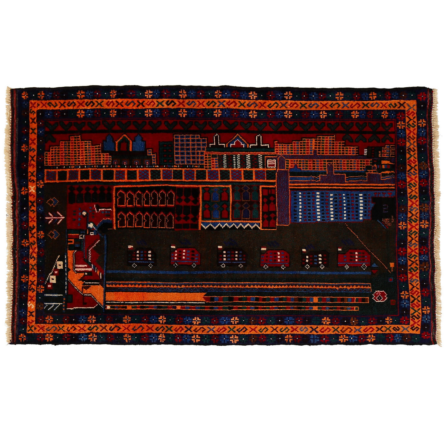 Afghan Handmade Wool Rug Area Rug Traditional Rug ALLRUGO Rug 2’8×4’4 ft -Y14774
