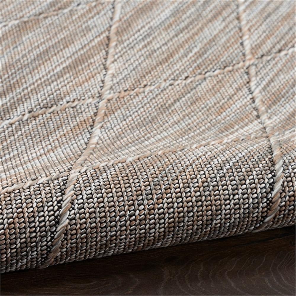 Pemberly Row 108″x144″ Polypropylene Fabric Rug in Gray/Mocha