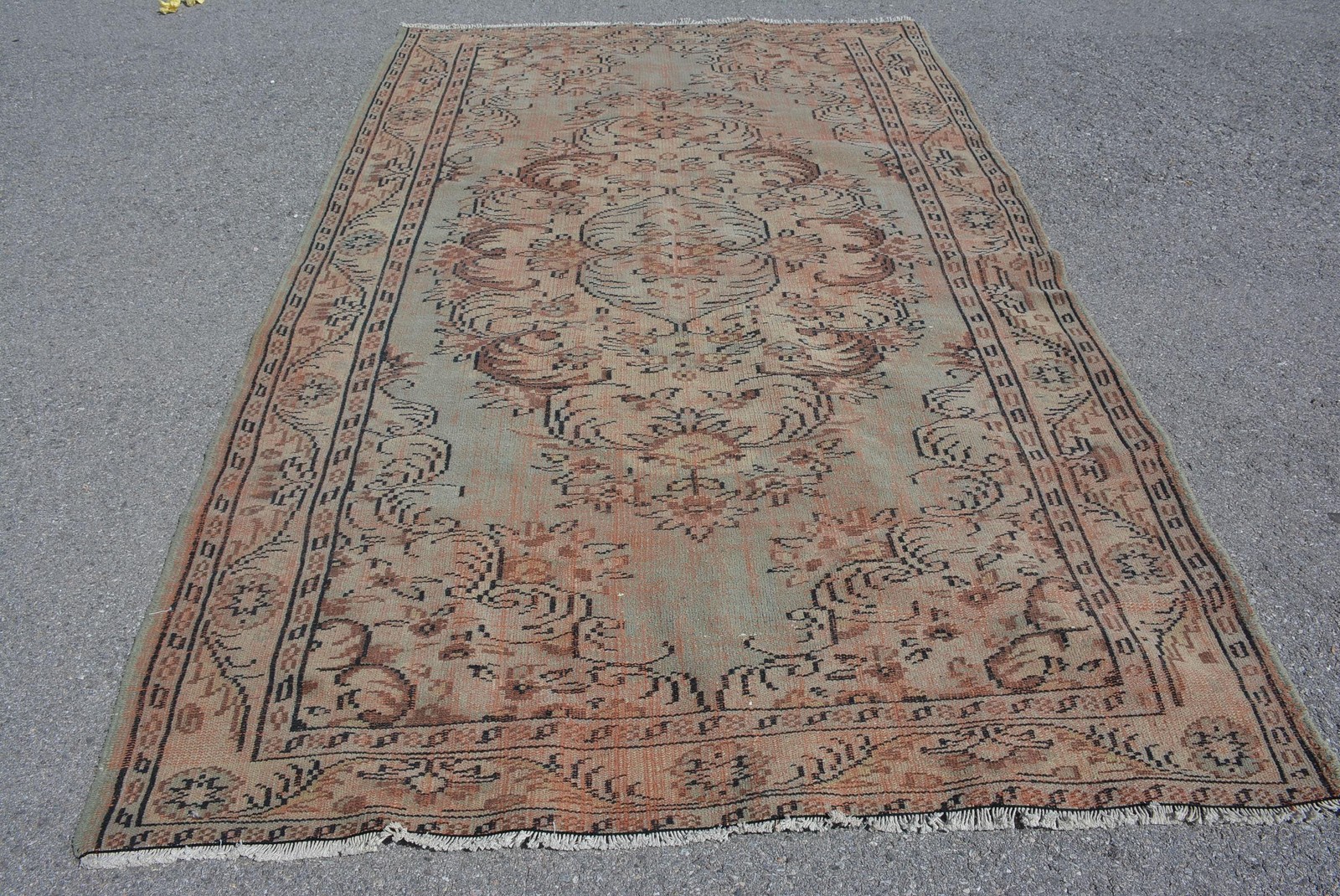 Vintage Large Rug 5,6×9,2 ft, Brown Red Oriental Rug Wool
