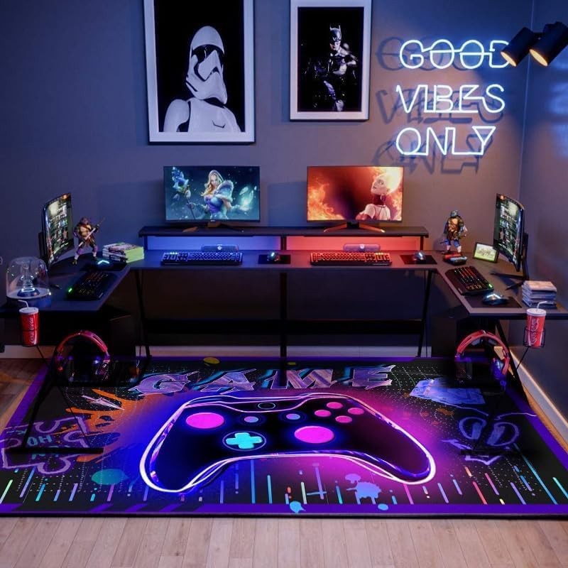 Gaming Rug Boys Room 35×24 Inch Colorful Video Games Controller Small Mat