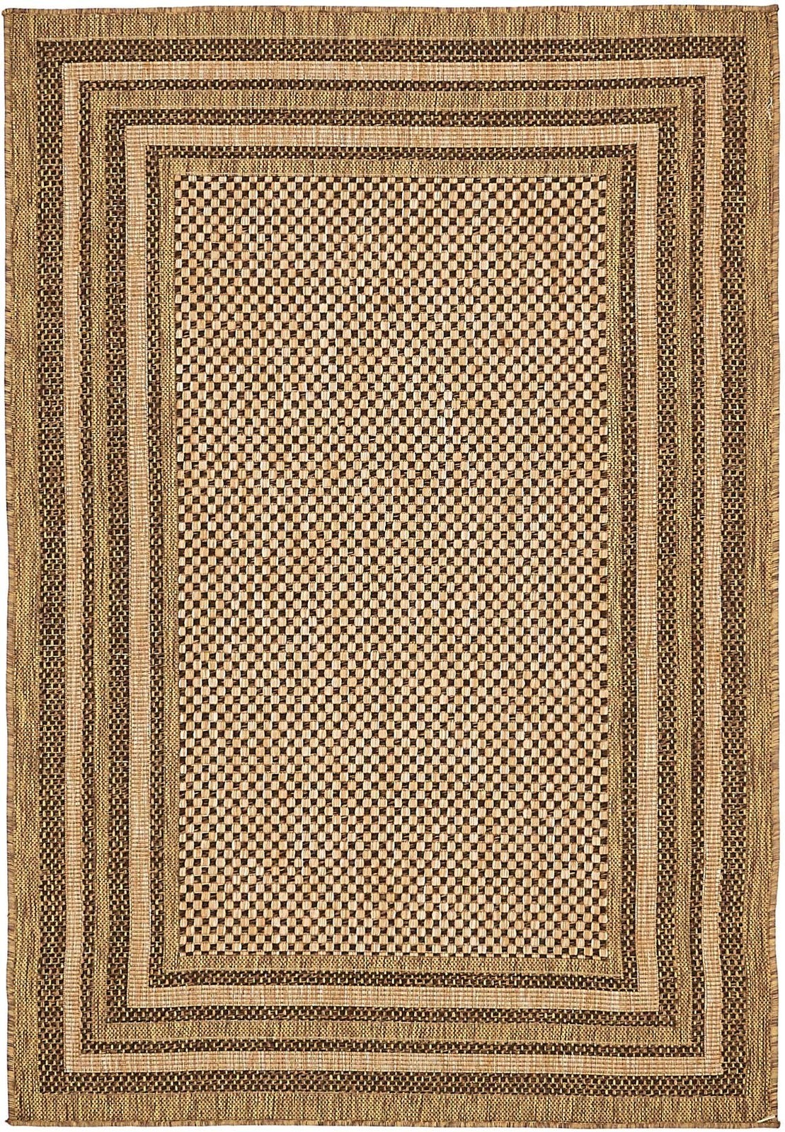 Unique Loom Outdoor Border Collection Area Rug – Multi Border (4′ 1 x 6′ 1 Recta