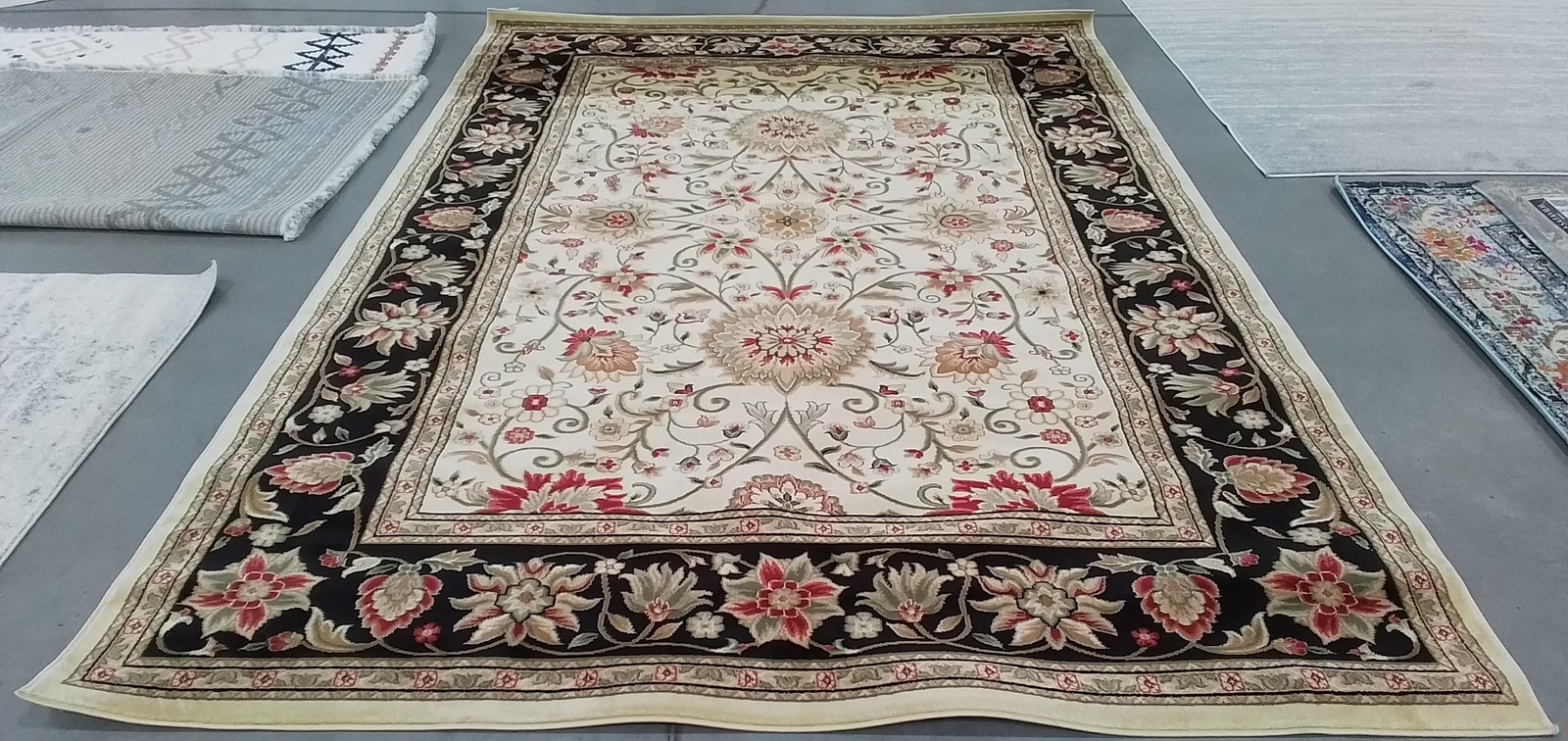 IVORY / BLACK 8′-0″ x 11′-0″ Back Stain Rug, Reduced Price 1172787365 LNH212B-8