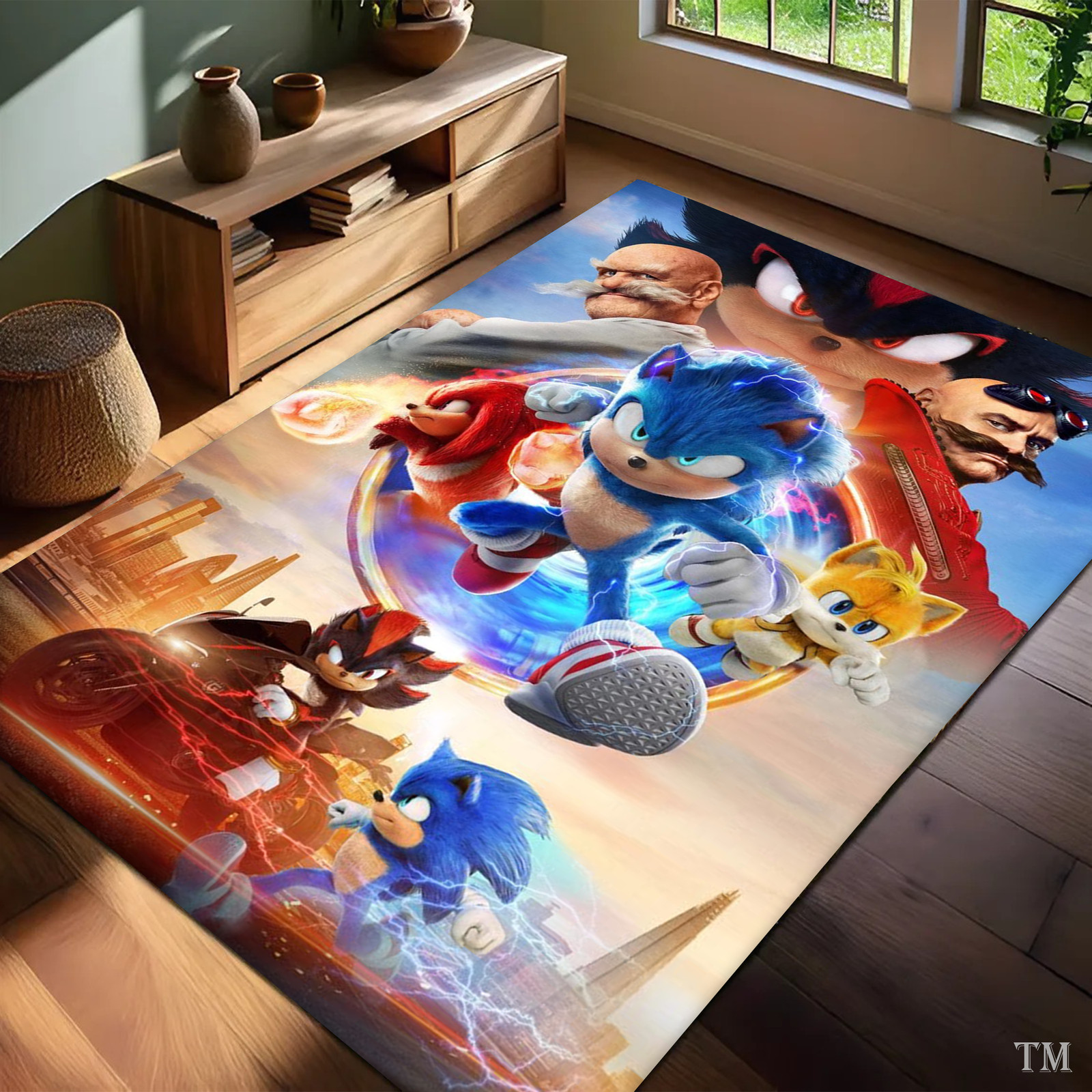 Sonic the Hedgehog Area Rug – Sonic vs Shadow Gamer Room Decor