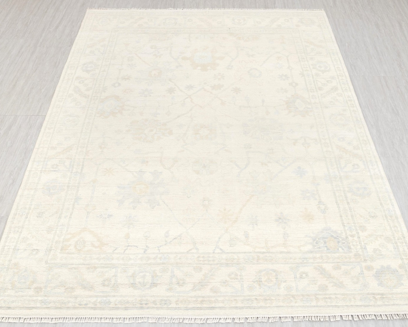 Ivory Cream Muted Look Turkish Oushak Handmade Soft Quality Wool CUSTOMIZE Rug