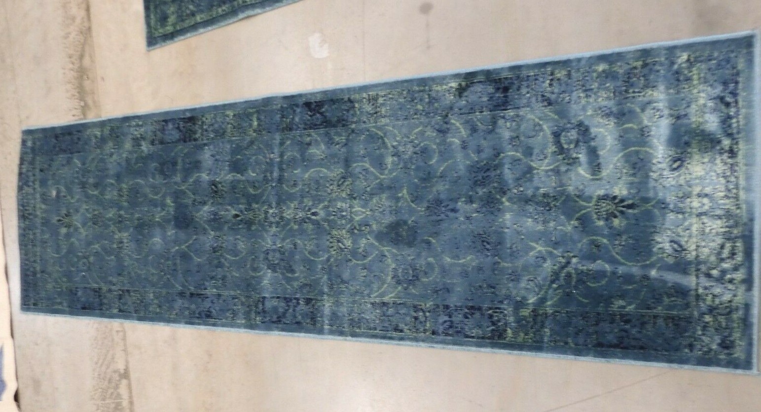 TURQUOISE 2′ X 7′ Pressed Piles Rug Reduced Price 1172605076 VTGB117-2220-27