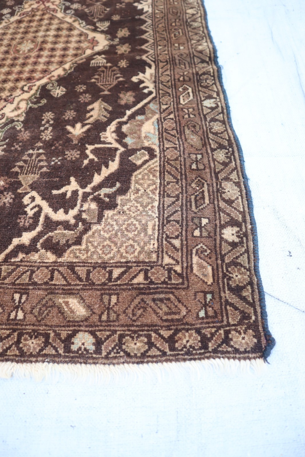 2’10×4’3 ft Afghan Faded Antique Caucasian Area Rug 3×4 Gray Beige Handmade Rug