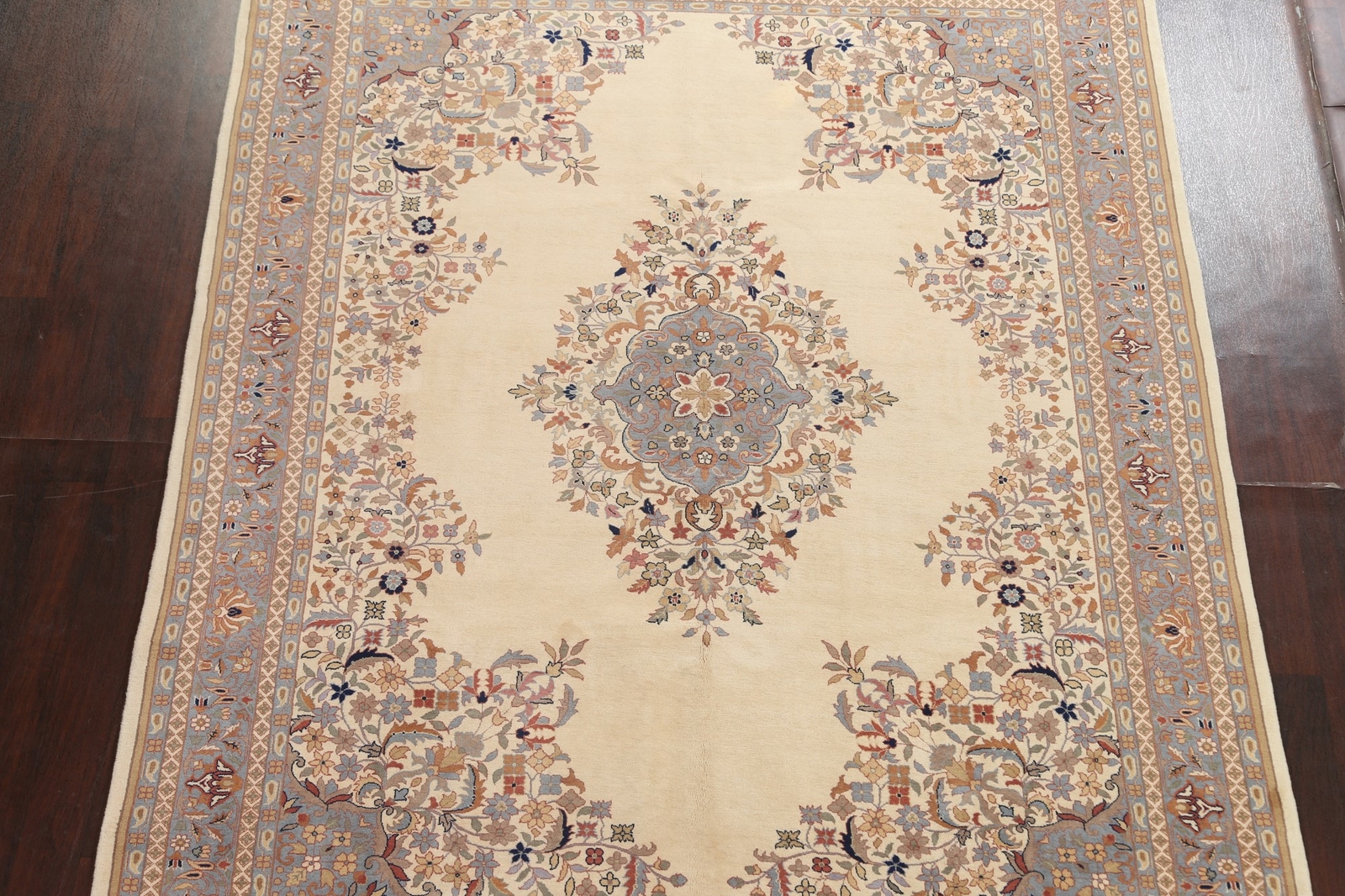 8×10 IVORY Aubusson Chinese Area Rug Hand-knotted Vegetable Dye Medallion Carpet