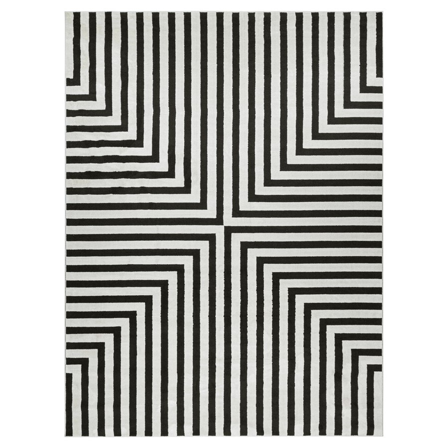 Lavin Rugs T9019 Optika 7’10” x 10’10” Geo Rug, Cream Black/White – T9019-0811
