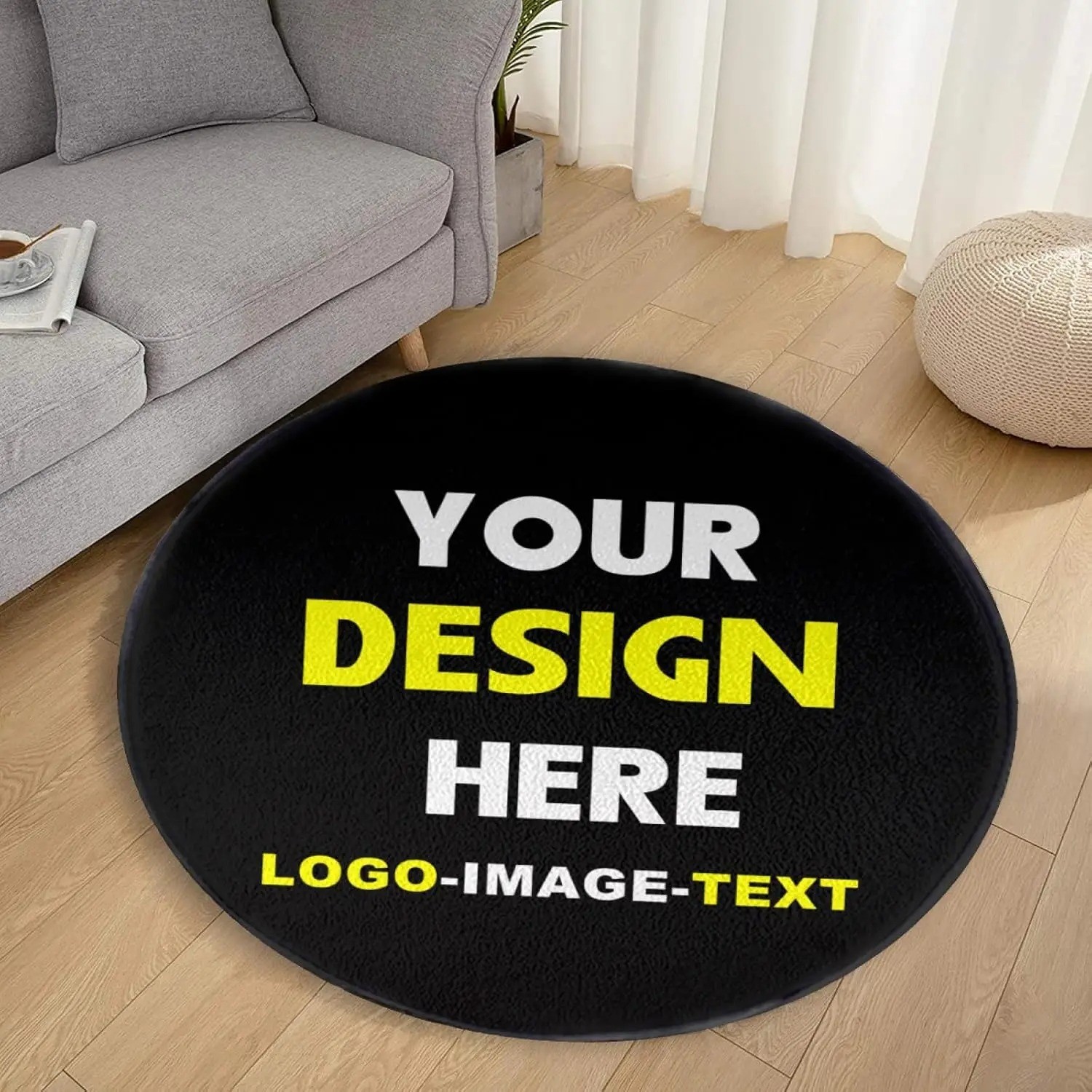 Custom Round Carpet Non Slip Rug Home Living Room Bedroom Floor Mat