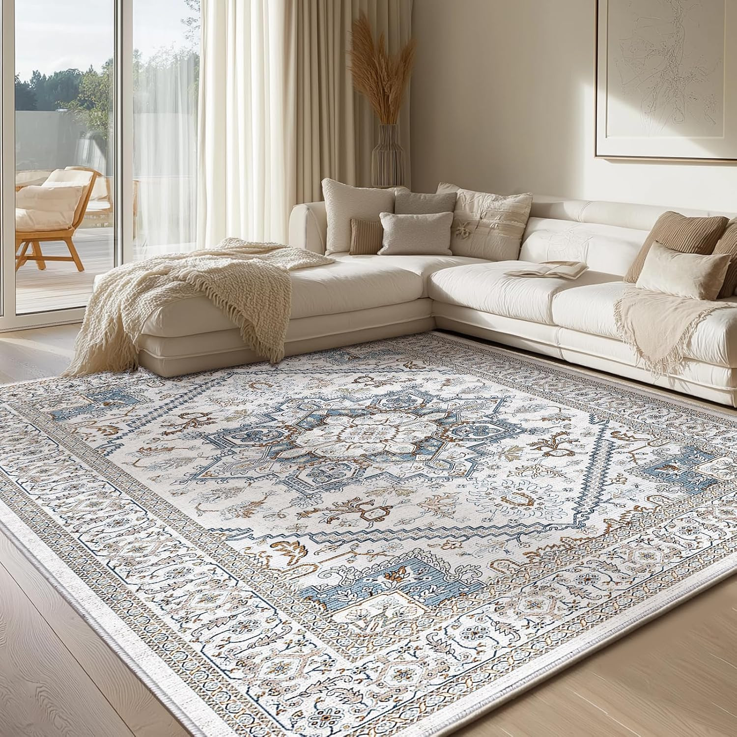 Soft 8X10 Area Rugs for Living Room, Washable 8X10 Rugs for Bedroom with Non Sli