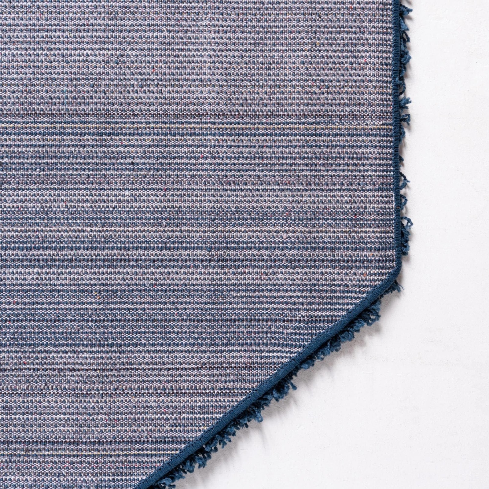 Solid Shag Area Rug 4′ Octagon Sapphire Blue Navy Blue Soft Plush Carpet