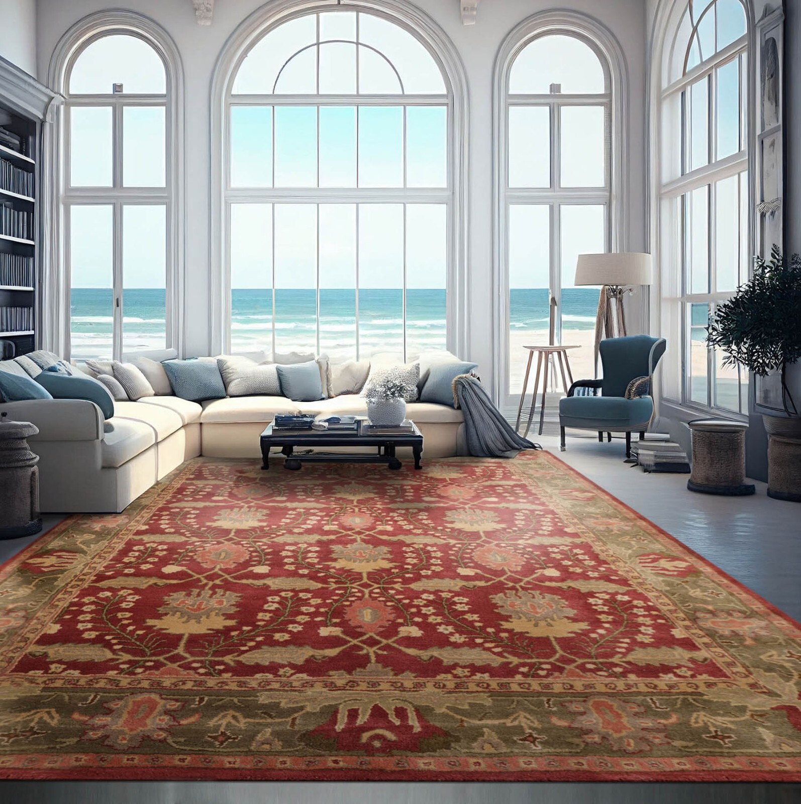 Multi Size Multi Color William Morris Handmade 100% Wool Oriental Are Rug