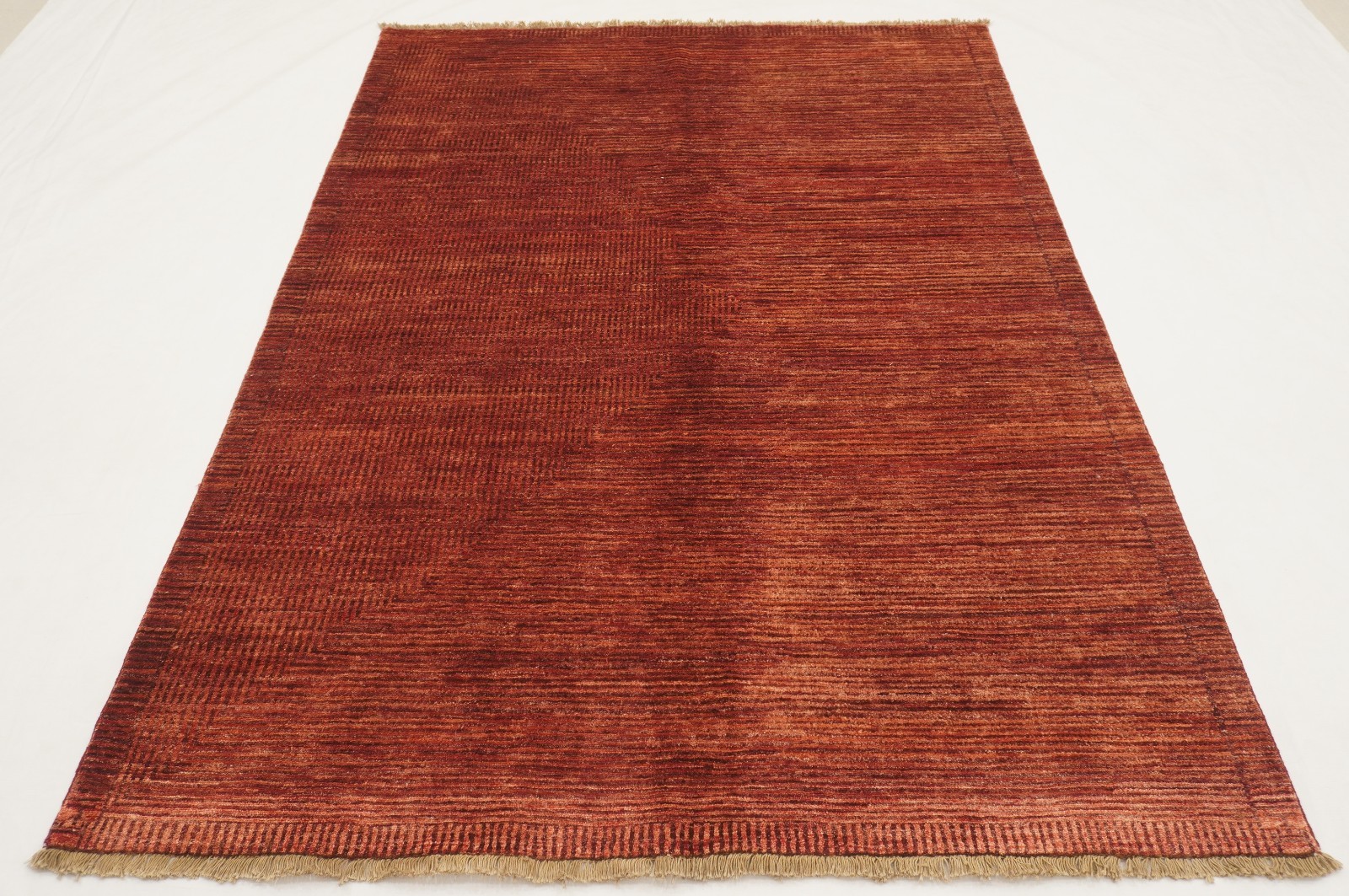5×7 ft Red Gabbeh Afghan Hand Knotted Wool Area Rug