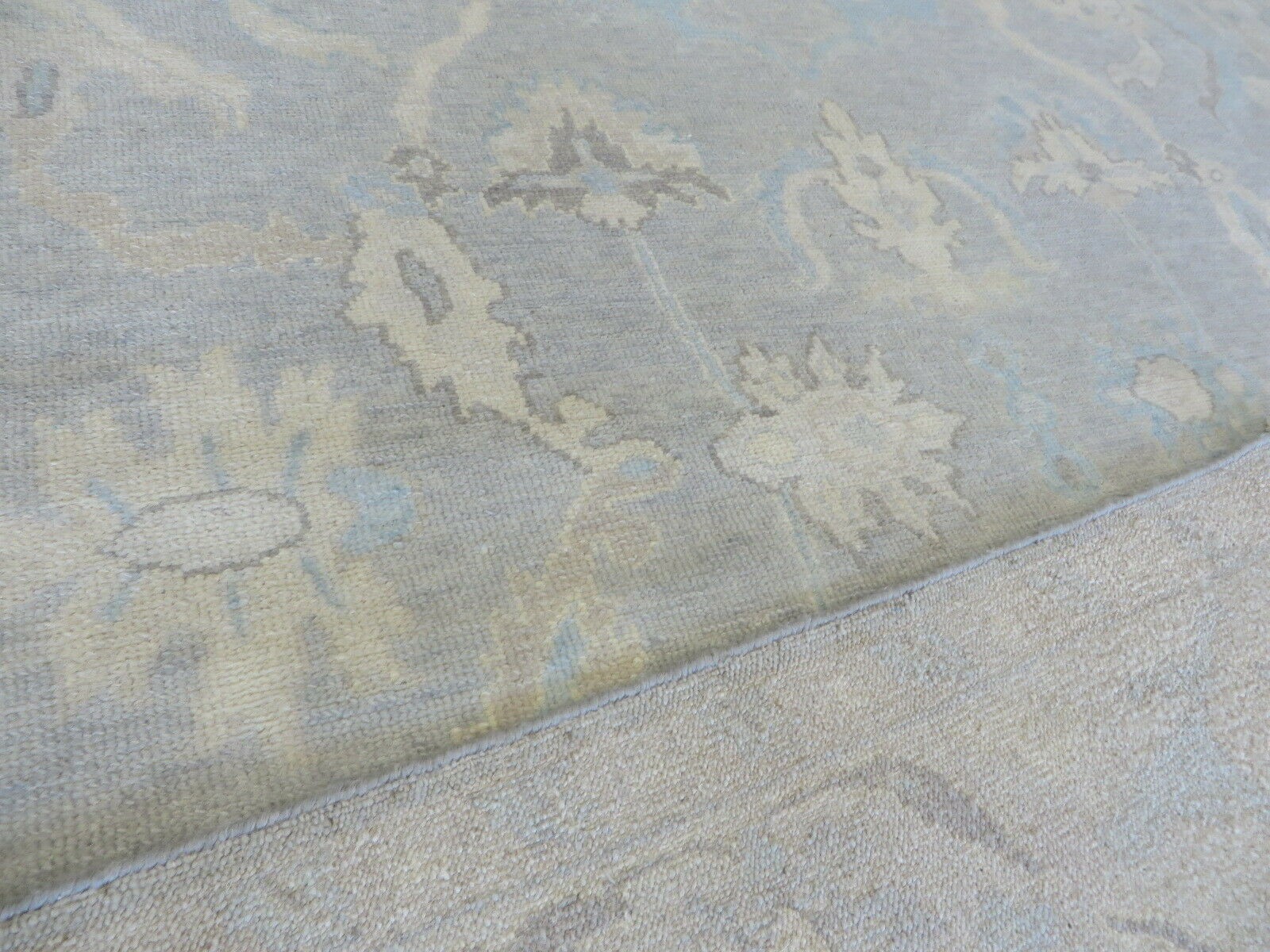 6’2 x 8’9 Hand Knotted Gray White Wash Turkish Oushak Oriental Rug G8071