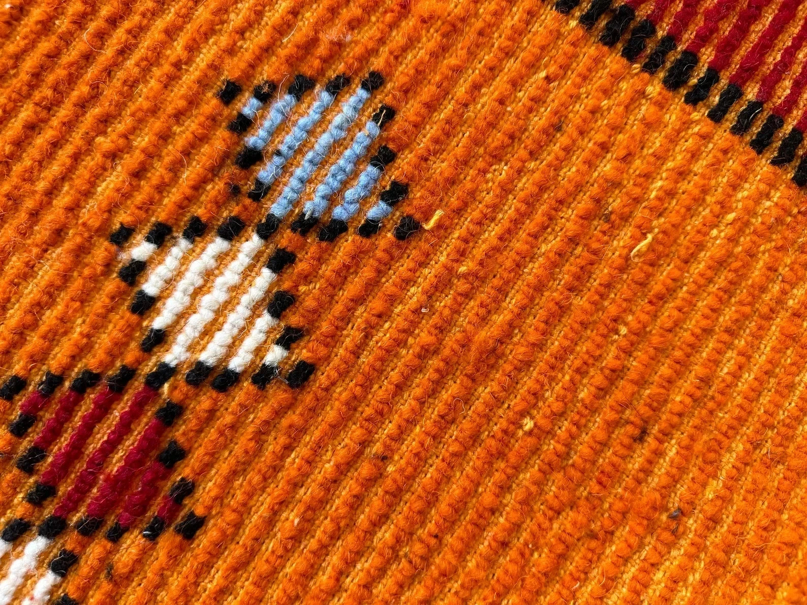 Moroccan Berber Beni Ourain Wool Rug Color Orange Multi Handmade Carpet Rug
