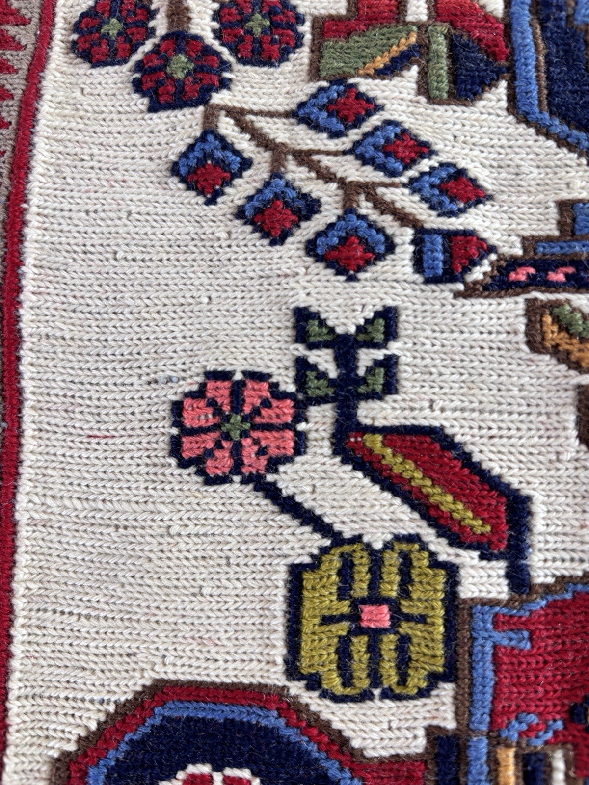 Vintage Wool Retro Turkish Hanging Rug Boho Ethnic Fringe