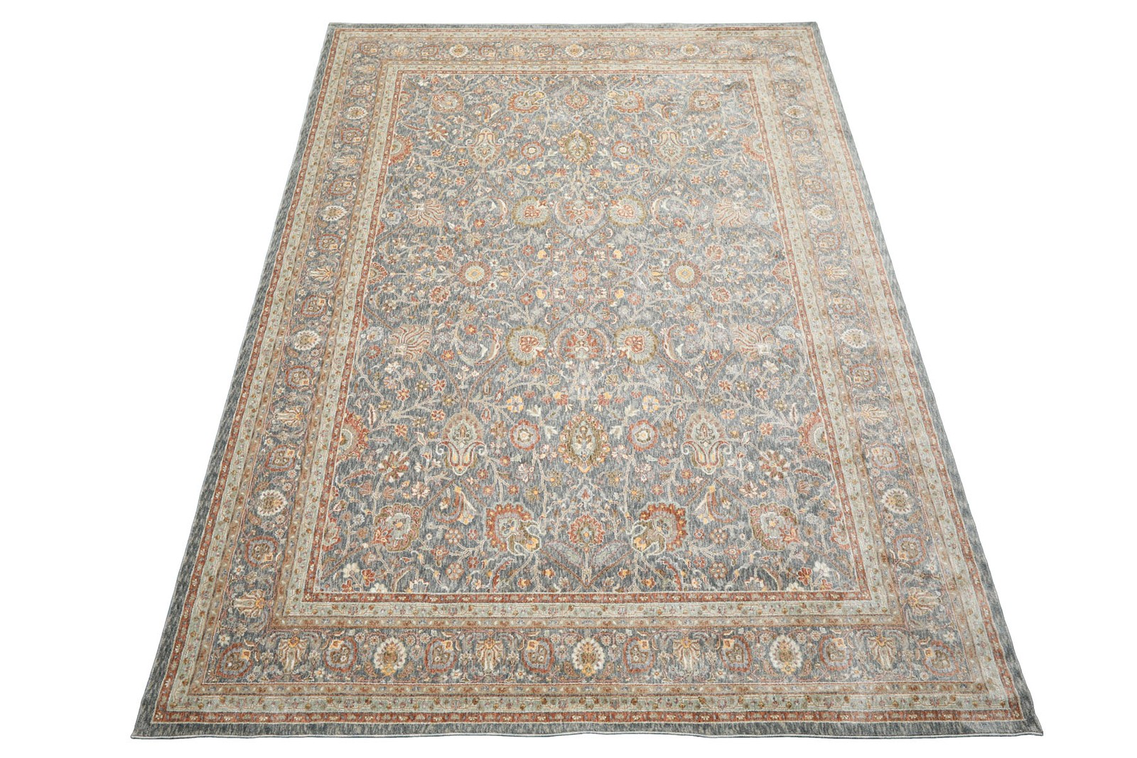 Slate Rust Multi Size Silky Dense Full Pile Rug