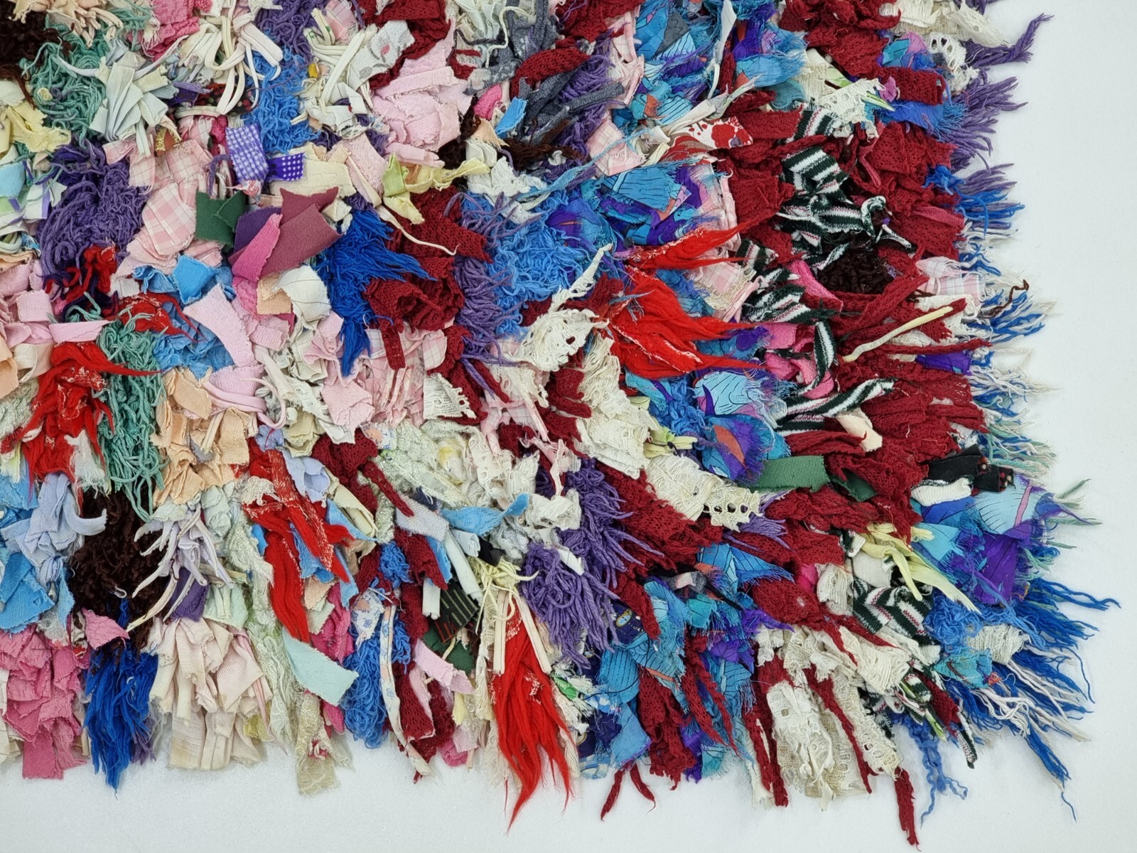Moroccan Handmade Vintage Rug 2’7×5’5 Berber Geometric Funky Cotton Area Carpet