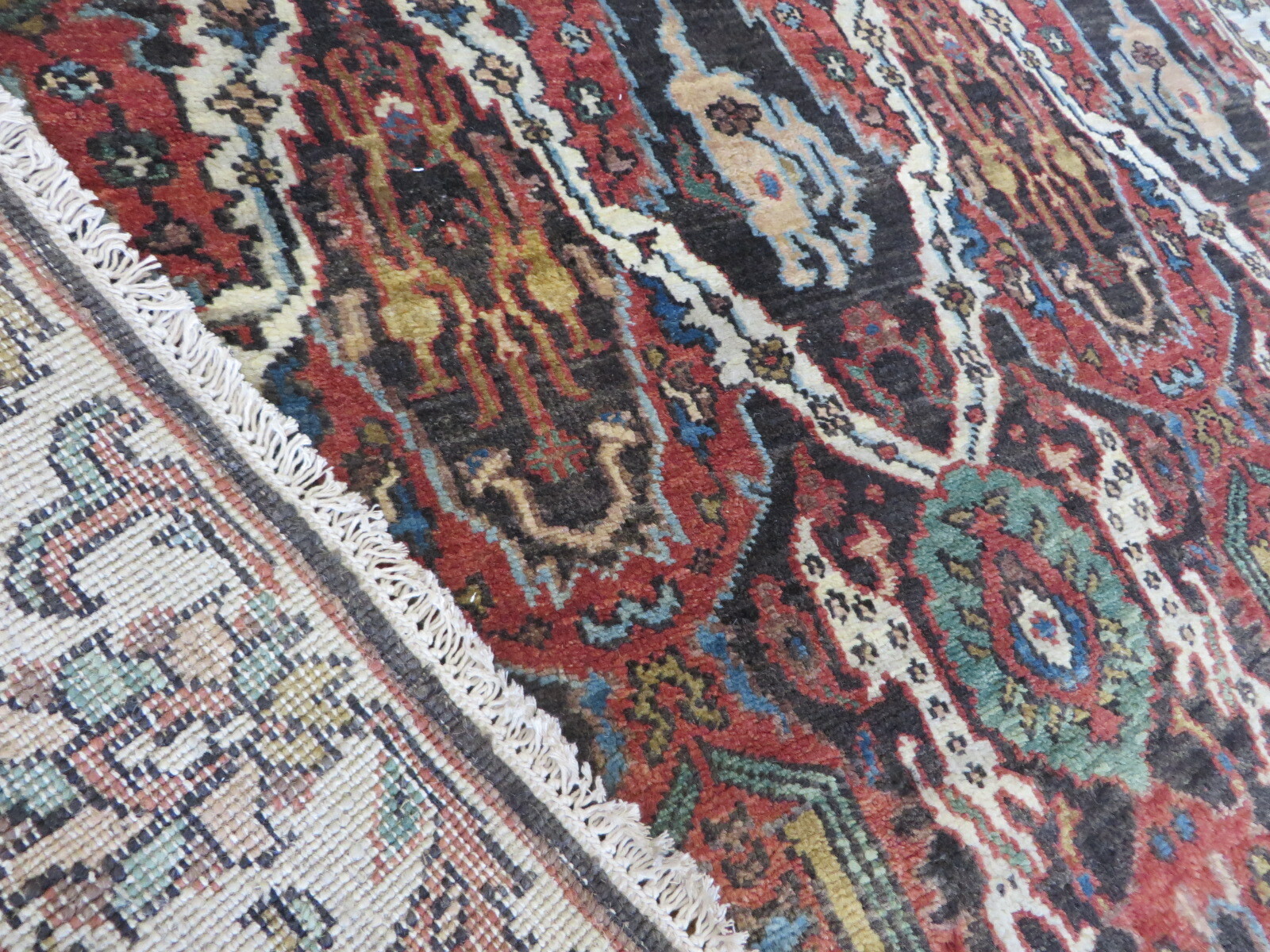 5’10 x 9’1 Hand Knotted Charcoal Black Antiqued Serapi Fine Oriental Rug G8138