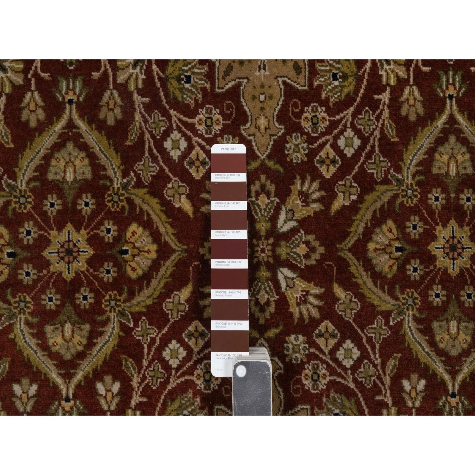 5’x7’2″ Red Intricate Kishoon Revival New Zealand Wool 300 KPSI Hand Knotted Rug