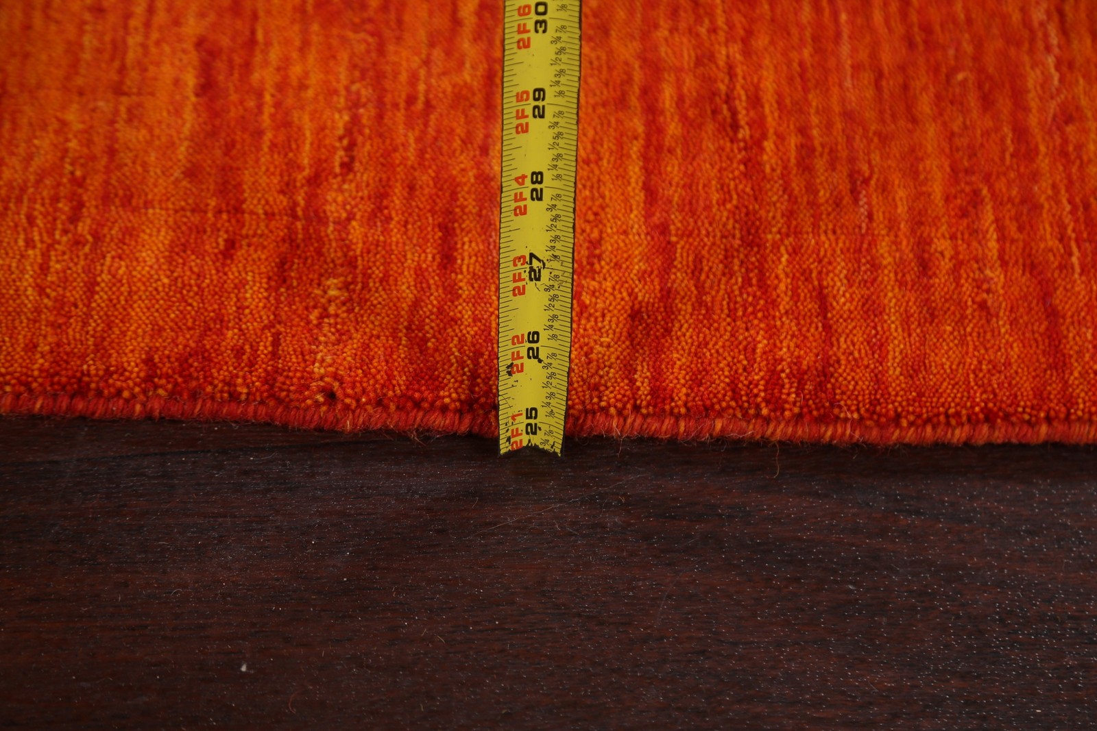 Soft and Plush Orange Wool Area Rug Hand-knotted 6×8 ft