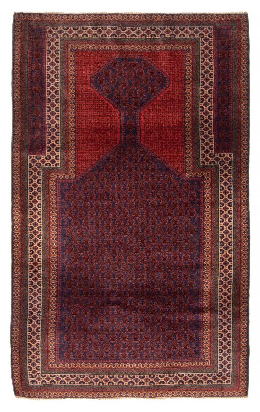 Vintage Hand-Knotted Area Rug 3’1″ x 5’1″ Traditional Oriental Wool Carpet