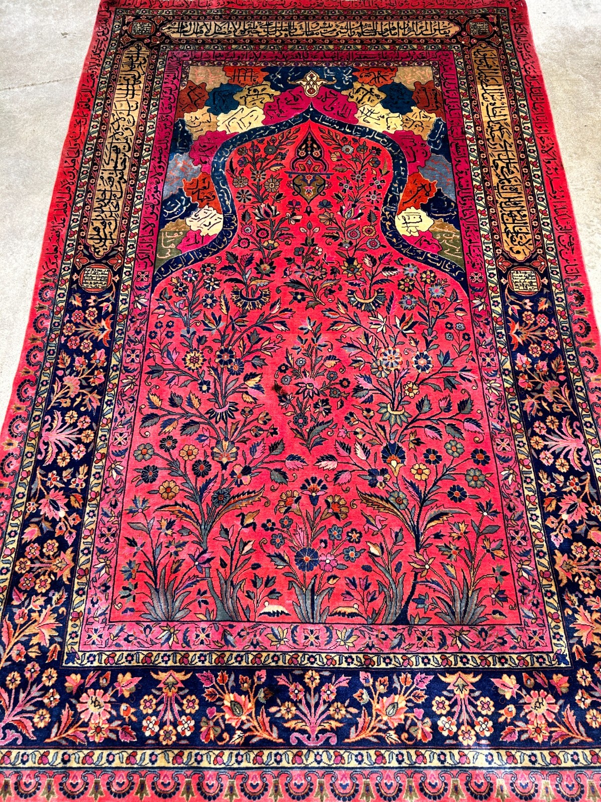 4’1″x6’10” Collector Antique Extra Fine Hand-Knotted 100% Wool Kashane Rug