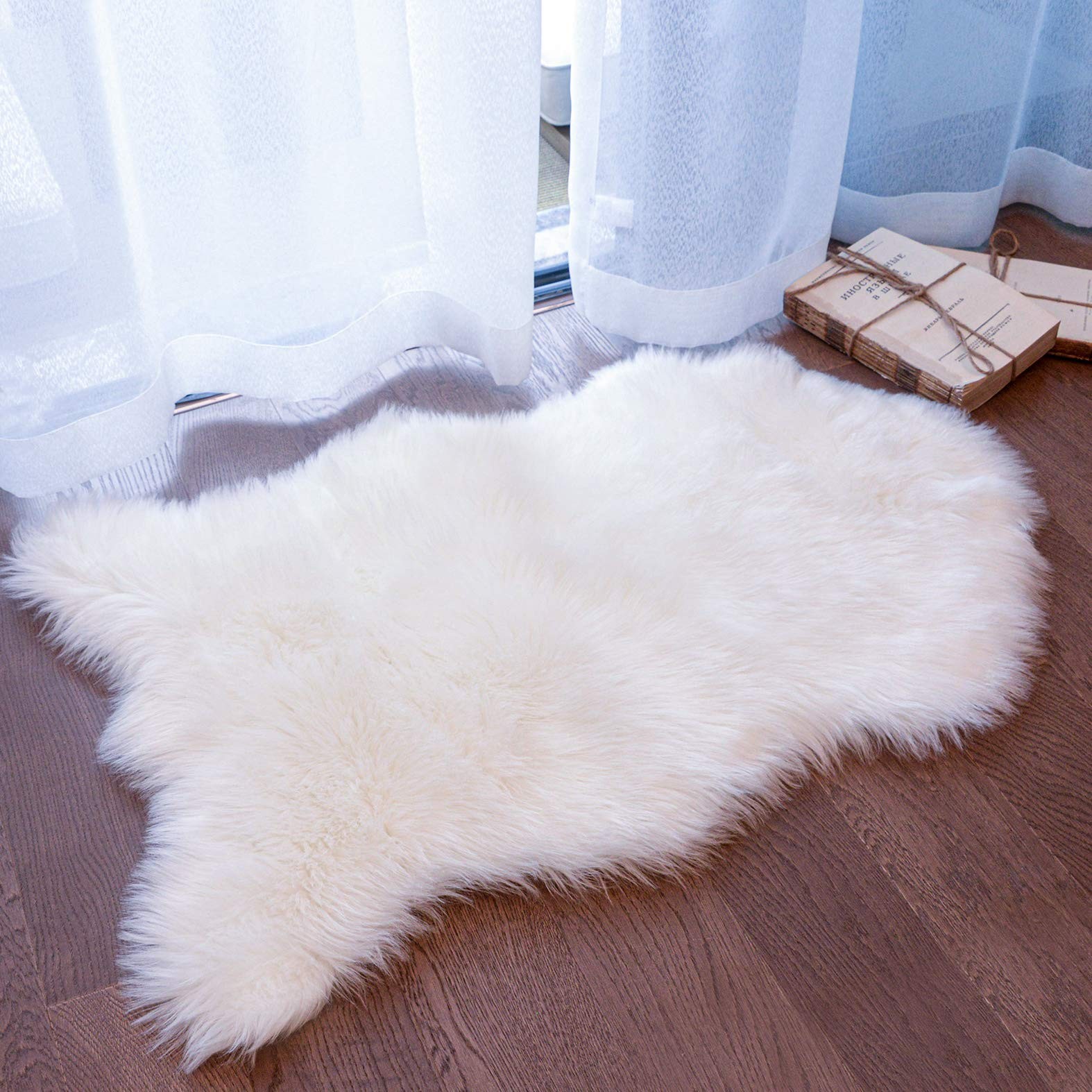 Ultra Soft Faux Sheepskin Fur Rug White Fluffy Area Rugs Chair Couch Cover Fu…