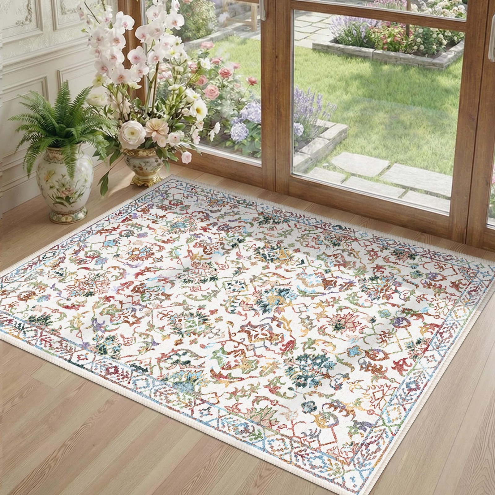 Area Rug 2×3 Washable Non-Slip Low-Pile for Bedroom Bathroom – Soft Accent
