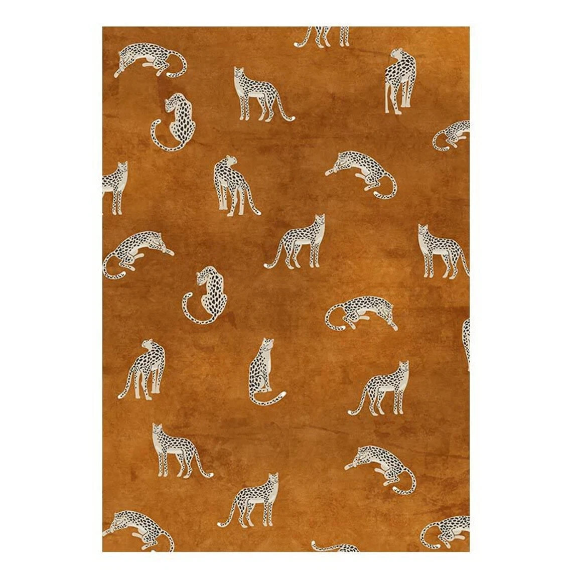 Hand Tufted Leopard Print Area Rug Modern Animal Pattern Carpet Brown Designer