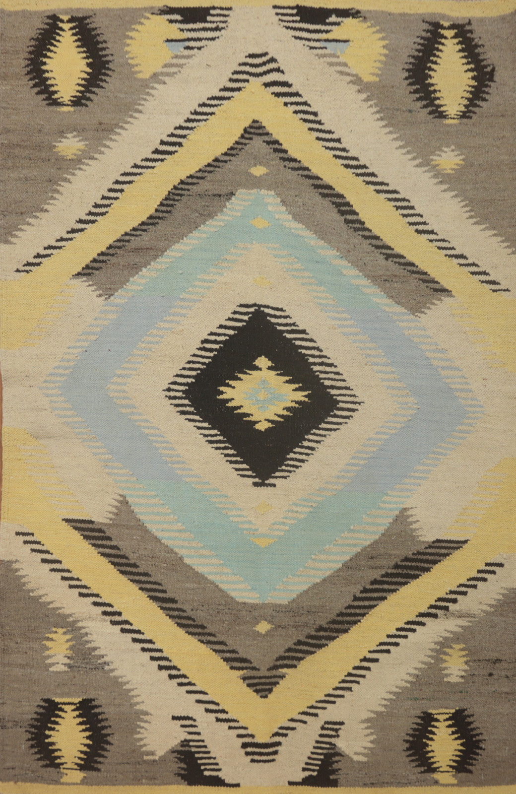 Tribal Vegetable Dye Geometric Kilim Oriental Rug Hand-woven Reversible Rug 4×6