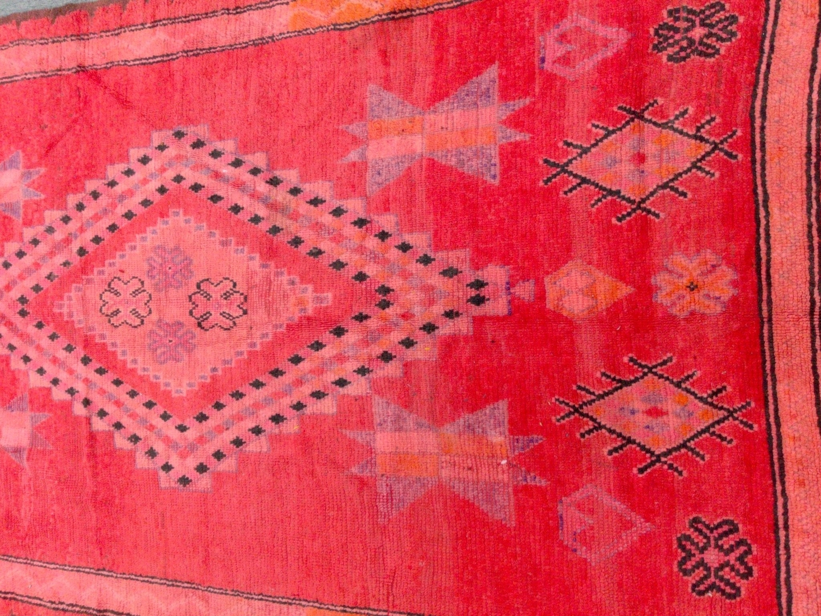 Large Vintage Handmade Berber Moroccan Organic Rug – 13ftx6ft3
