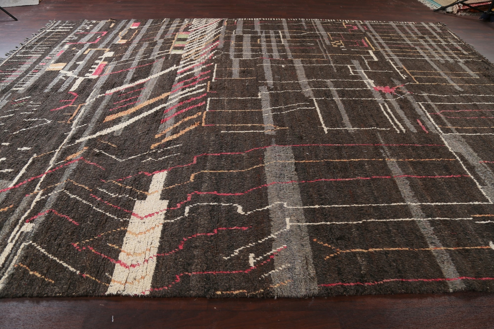 12×16 ft Oversized Abstract Moroccan Oriental Area Rug Hand-knotted Wool Carpet