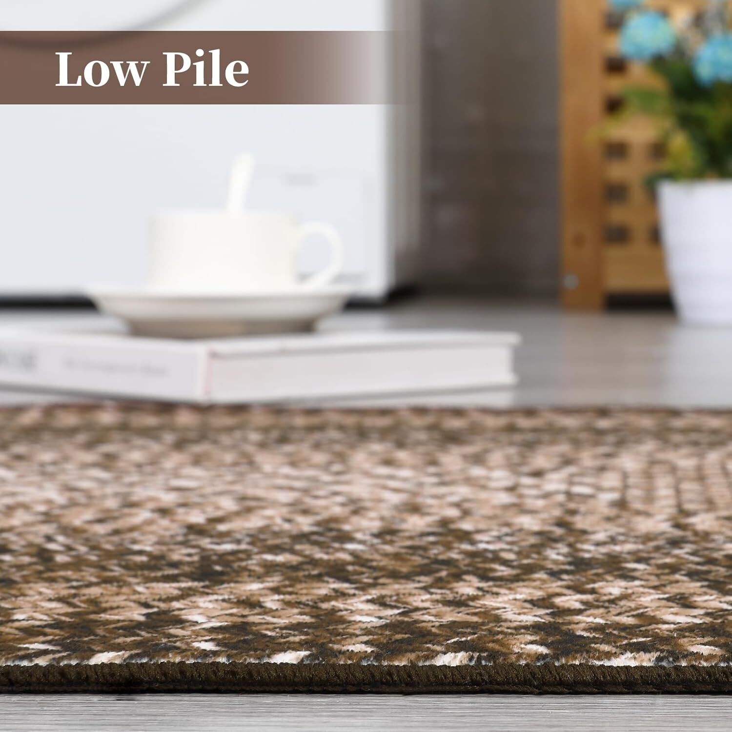8×10 Modern Large Braided Printed Area Rugs Runner Rug 2×6 Hallway Rug Non Slip