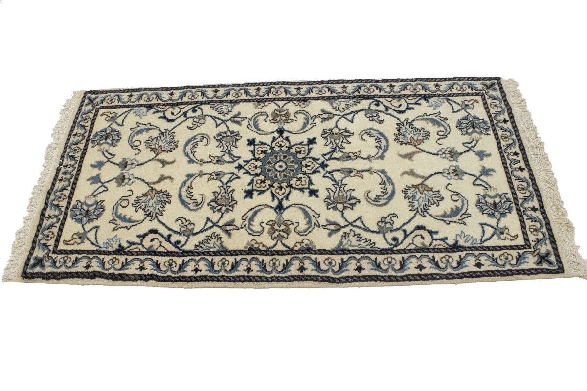 Handmade Cream Classic Floral Oriental Nain Rug Carpet Vintage Style 2’3X4’7 ft