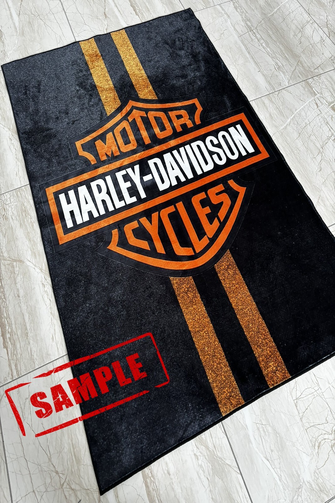 harley rug, biker rug, biker gift, motorcycle area rug