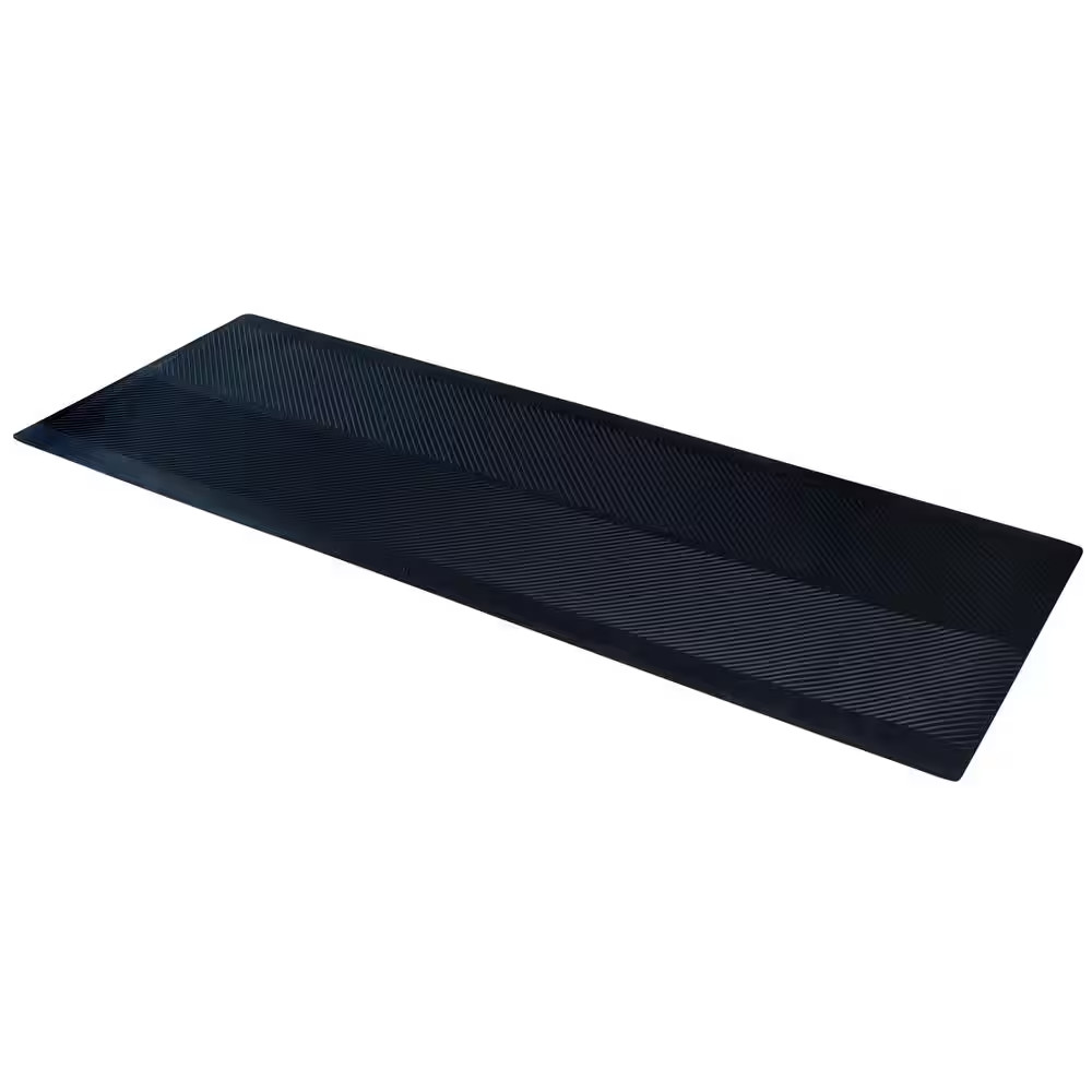 Indoor/Outdoor Black 27 In. X 240 In. Rubber Runner Rug NEW