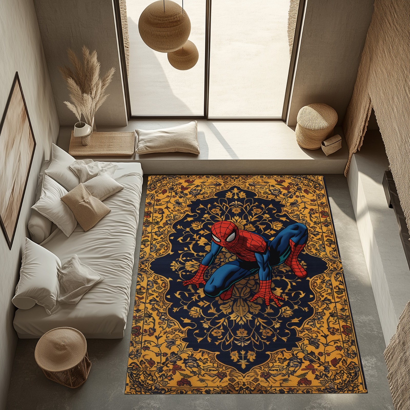 Spiderman Art Rug, Spiderman Rug, Spiderman ,For Kids Room Spiderman Rug,GiftRug