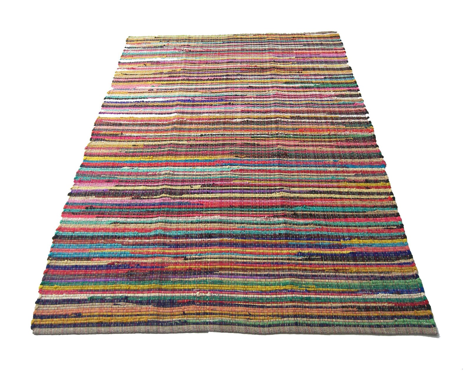 – Eco Friendly 100% Recycled Cotton Colorful Chindi Area Rug – 5’x7’, Multi