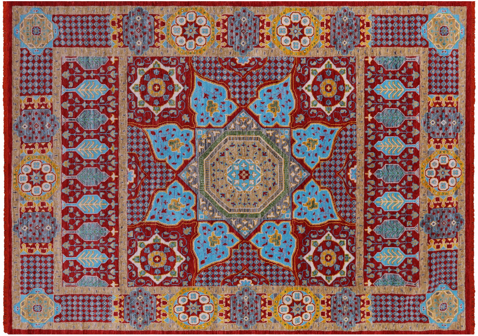 9′ 10″ X 13′ 9″ Hand Knotted Mamluk Wool Rug – Q19922