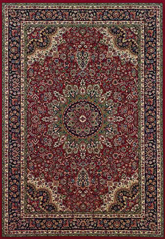 Red Medallion Synthetics Border Flowers Leaves Door Mat 116R3 – Aprx 1’11″x3’3″