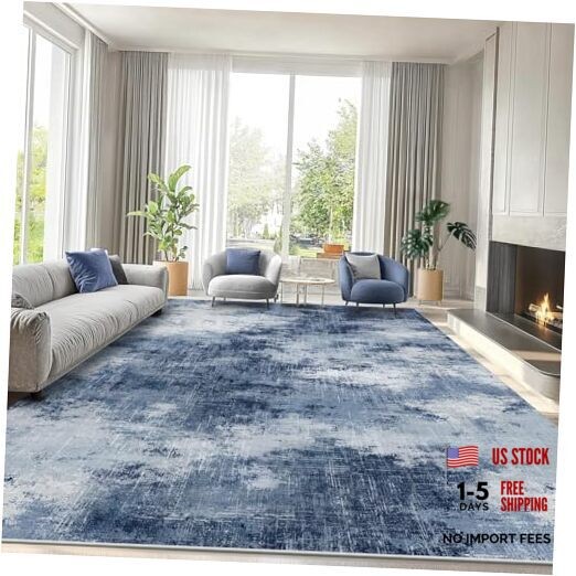 8×10 Area Rugs for Living Room, Modern Washable Rug with Non-Slip Backing &